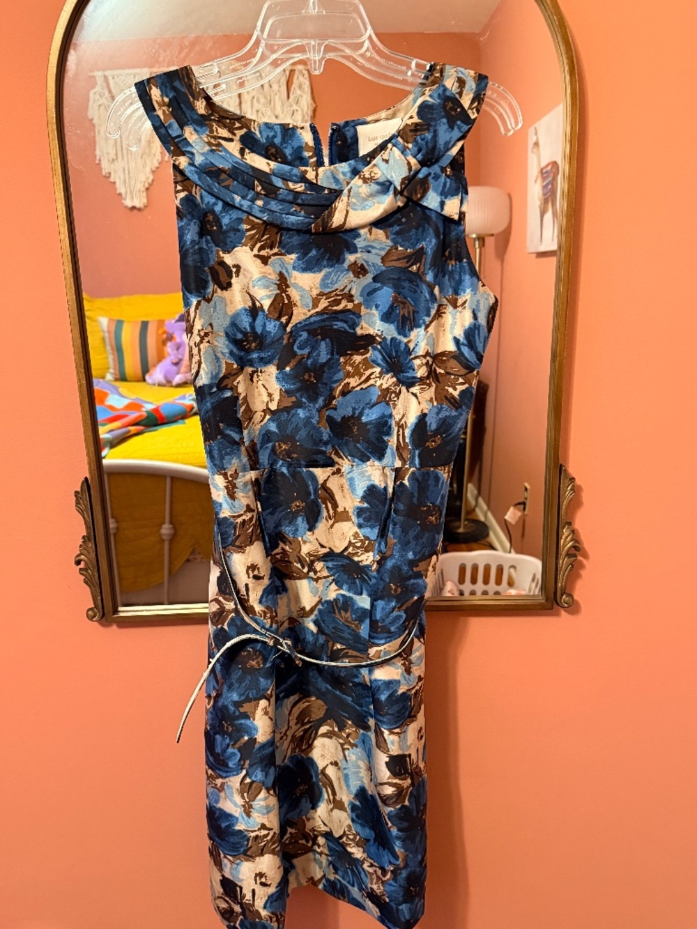 Kate Spade Look for the Silver Lining Silk Watercolor Floral Sheath Dress Sz 10